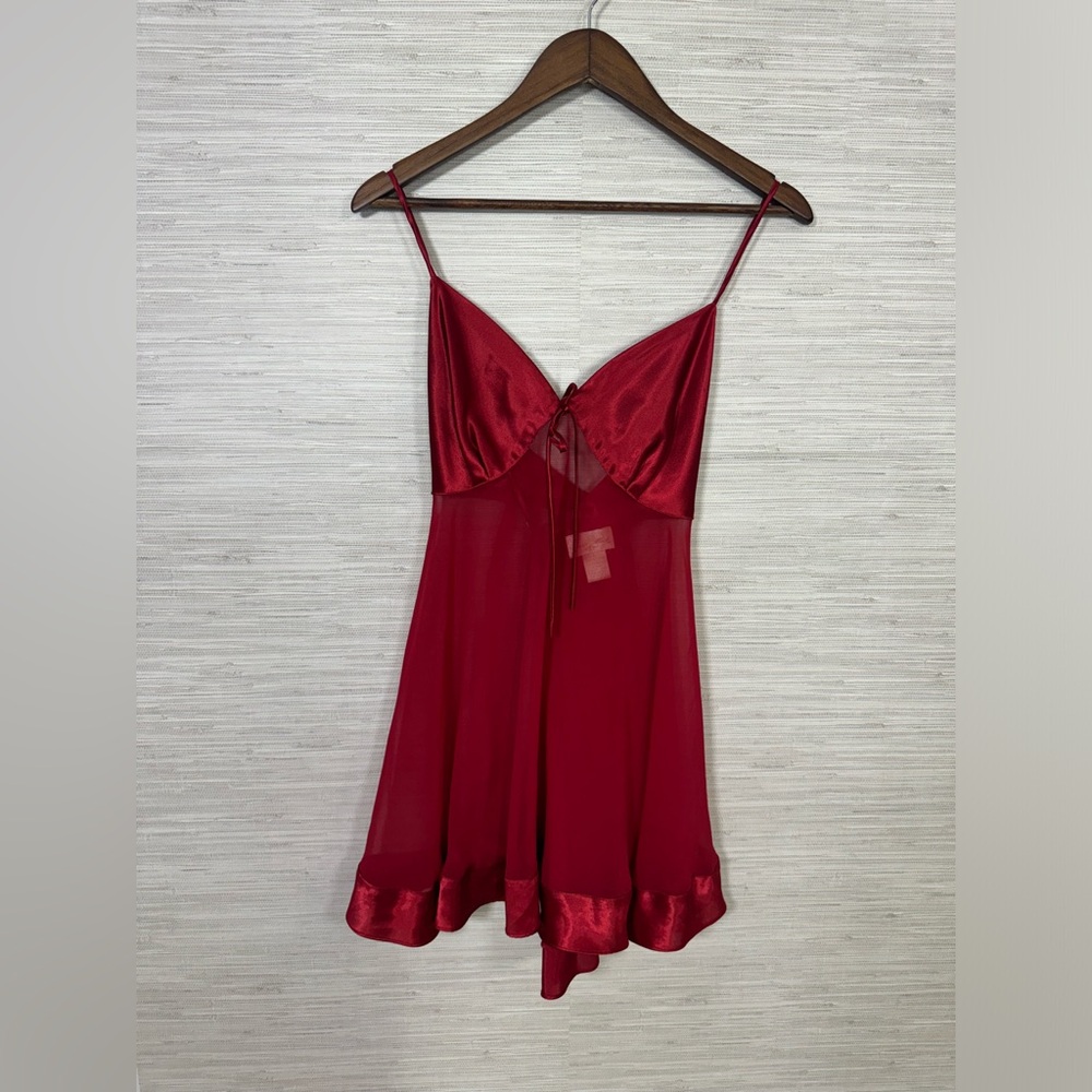 Inner Most Red Sheer Satin Lined Top